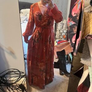 Baltic Born fall/winter floral maxi long sleeve dress